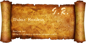 Ihász Roxána névjegykártya