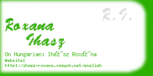 roxana ihasz business card